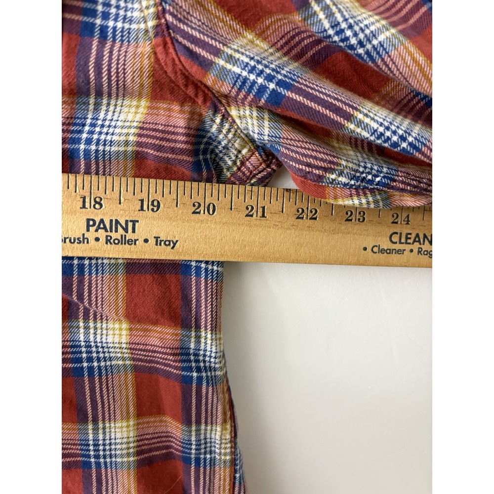 Lucky Brand Snap Button Up Women's‎ Med Western Classic Fit Red Plaid w/ Pockets - Picture 6 of 11
